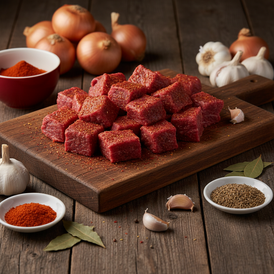 Bio-Rindergulasch mit Paprika – langsam geschmort
