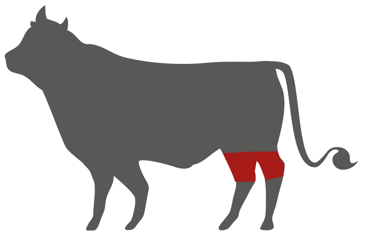 Rinderwade – Lage des Zuschnitts am Tier