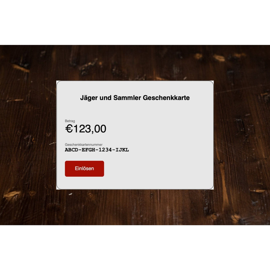 Digitaler Gutschein von Jäger und Sammler