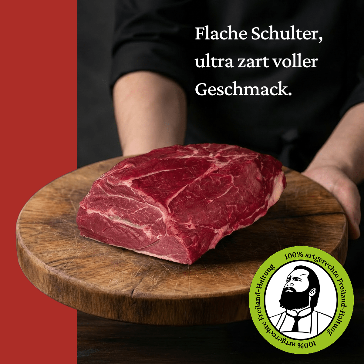 Flache Schulter - Freiland Bio Metzger Jäger und Sammler - Freiland Bio Fleisch - Artgerechte Haltung