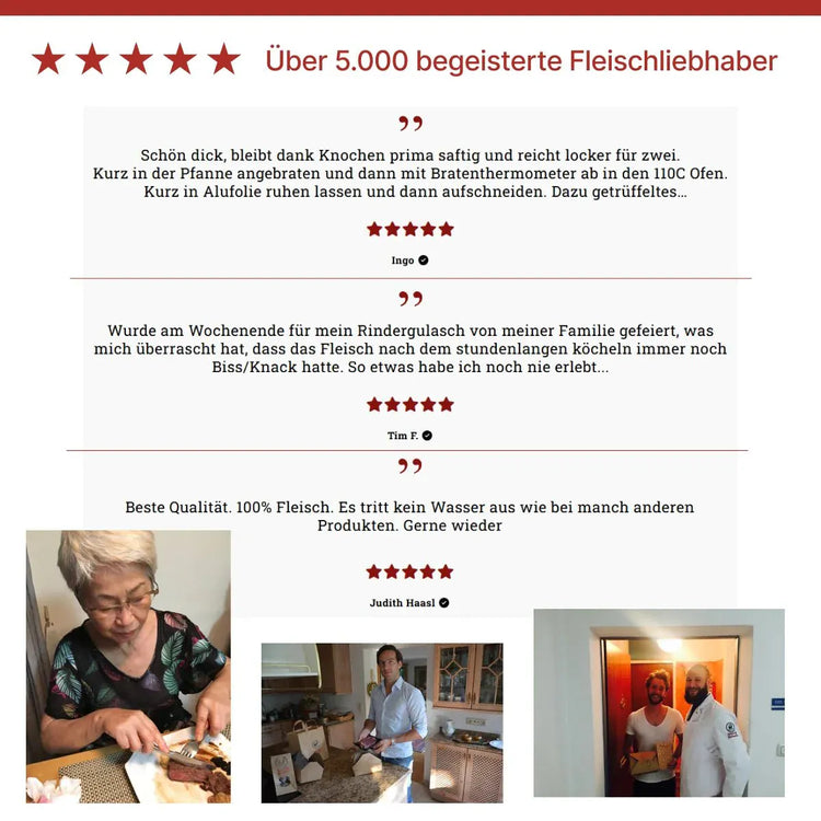 Gulasch Paket (3 - 4 Pers.) - Freiland Bio Metzger Jäger und Sammler - Freiland Bio Fleisch - Artgerechte Haltung