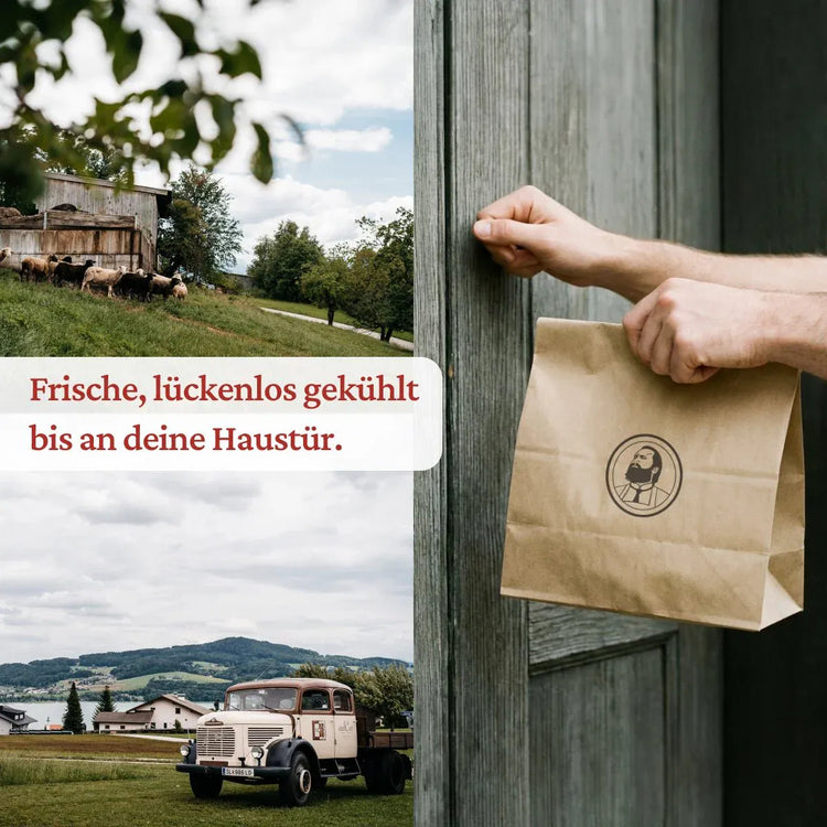 Gulasch Paket (3 - 4 Pers.) - Freiland Bio Metzger Jäger und Sammler - Freiland Bio Fleisch - Artgerechte Haltung