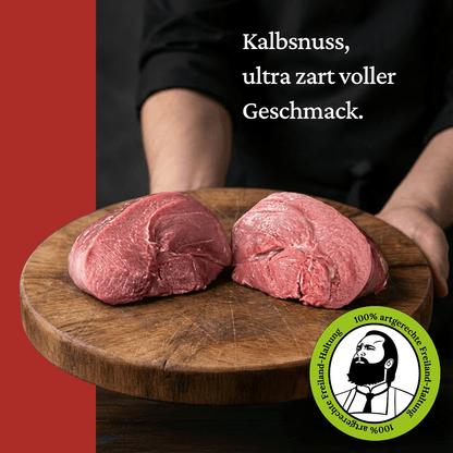Kalbsnuss - Freiland Bio Metzger Jäger und Sammler - Freiland Bio Fleisch - Artgerechte Haltung