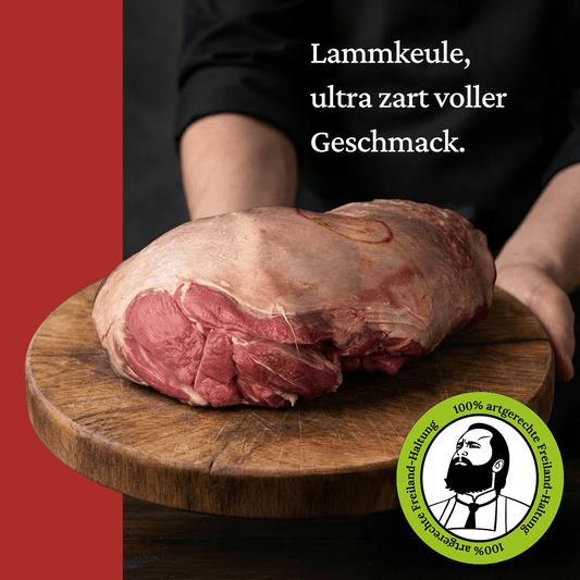 Lammkeule - Freiland Bio Metzger Jäger und Sammler - Freiland Bio Fleisch - Artgerechte Haltung