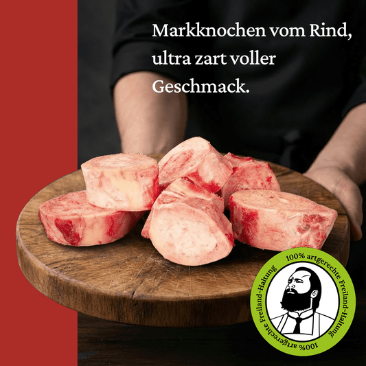 Markknochen vom Rind - Freiland Bio Metzger Jäger und Sammler - Freiland Bio Fleisch - Artgerechte Haltung