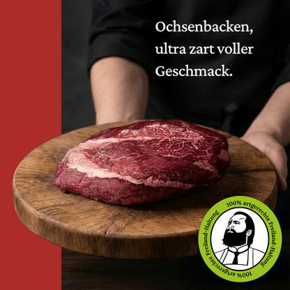 Ochsenbacken - Freiland Bio Metzger Jäger und Sammler - Freiland Bio Fleisch - Artgerechte Haltung