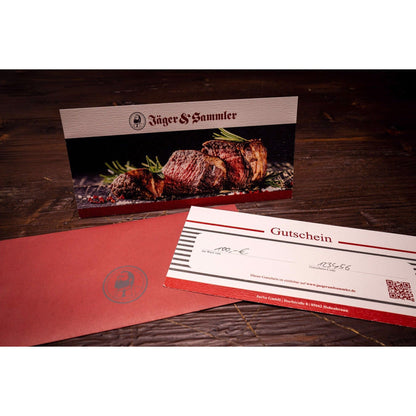 Papier-Gutschein - Freiland Bio Metzger Jäger und Sammler - Freiland Bio Fleisch - Artgerechte Haltung