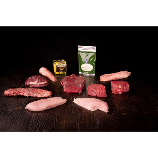 Premiumpaket (9-10 Mahlz.) - Freiland Bio Metzger Jäger und Sammler - Freiland Bio Fleisch - Artgerechte Haltung