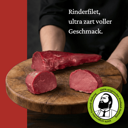 Rinderfilet - Freiland Bio Metzger Jäger und Sammler - Freiland Bio Fleisch - Artgerechte Haltung