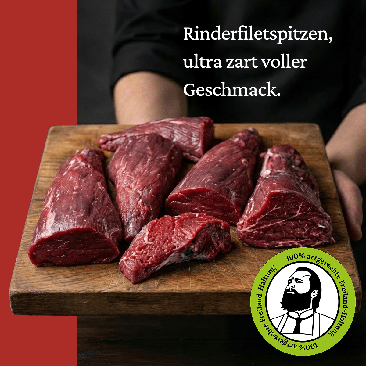 Rinderfiletspitzen - Freiland Bio Metzger Jäger und Sammler - Freiland Bio Fleisch - Artgerechte Haltung