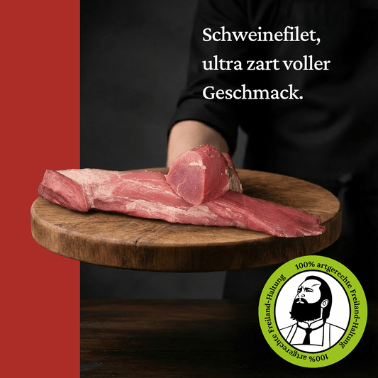 Schweinefilet - Freiland Bio Metzger Jäger und Sammler - Freiland Bio Fleisch - Artgerechte Haltung