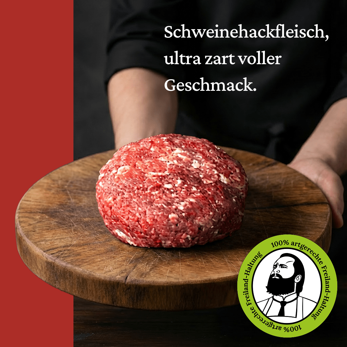 Schweinehackfleisch - Freiland Bio Metzger Jäger und Sammler - Freiland Bio Fleisch - Artgerechte Haltung