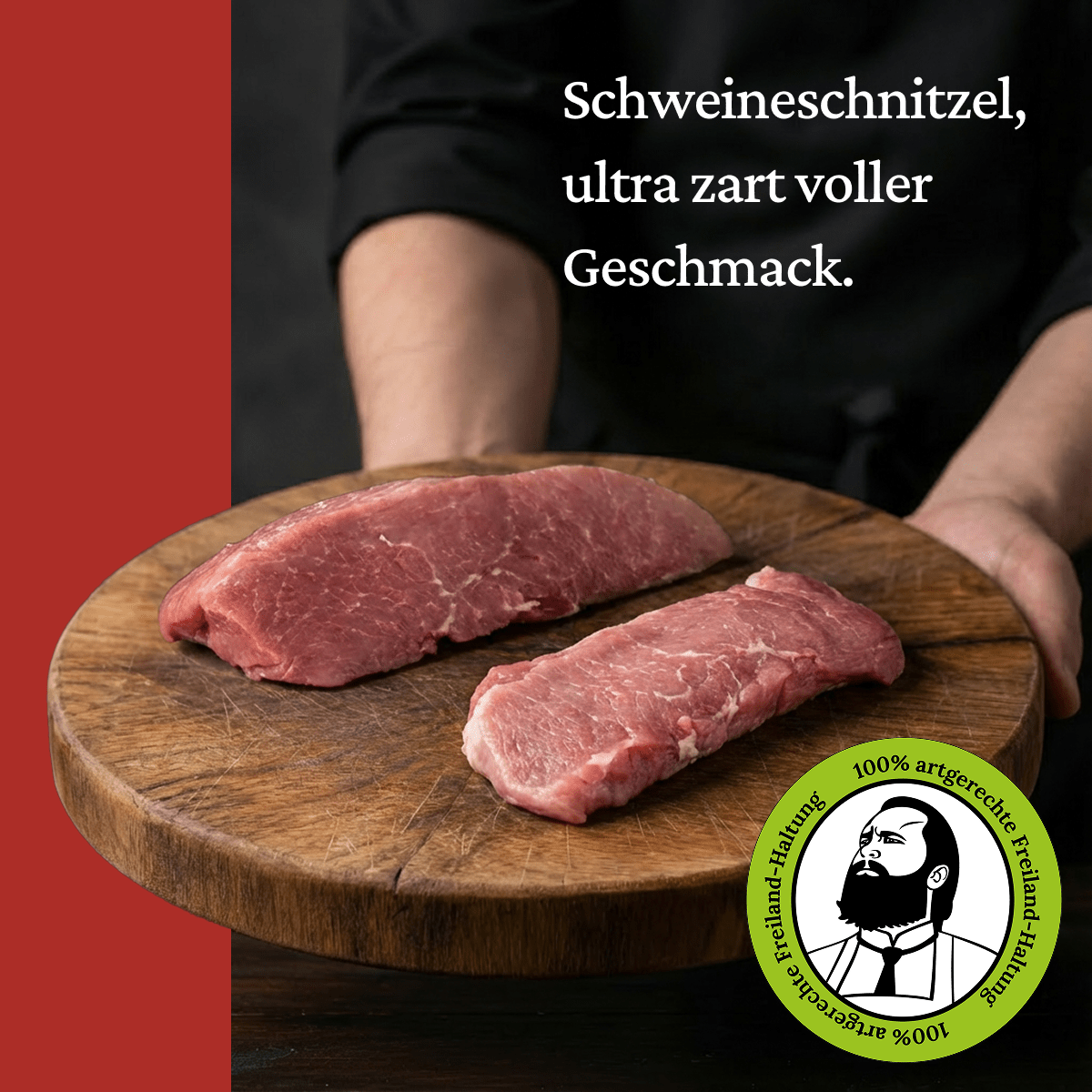 Schweineschnitzel - Freiland Bio Metzger Jäger und Sammler - Freiland Bio Fleisch - Artgerechte Haltung