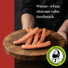 Wiener - 4 Paar - Freiland Bio Metzger Jäger und Sammler - Freiland Bio Fleisch - Artgerechte Haltung