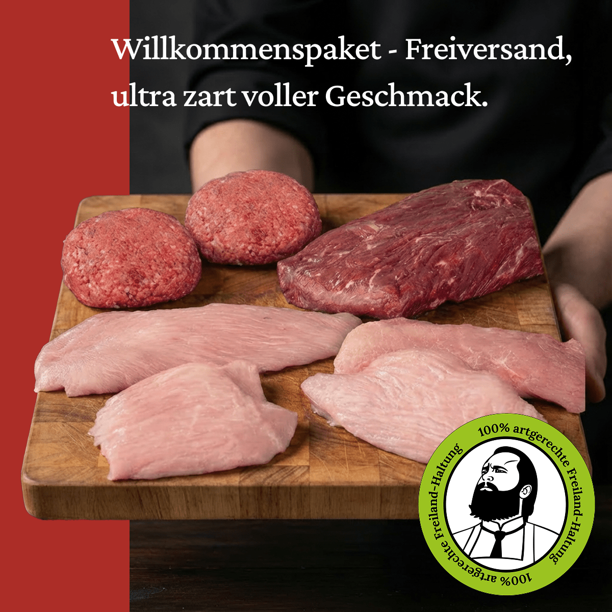 Willkommenspaket - Freiversand - Freiland Bio Metzger Jäger und Sammler - Freiland Bio Fleisch - Artgerechte Haltung